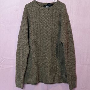 Pendleton 100% Shetland Wool Cable Knit Crewneck Pullover Sweater size XXL